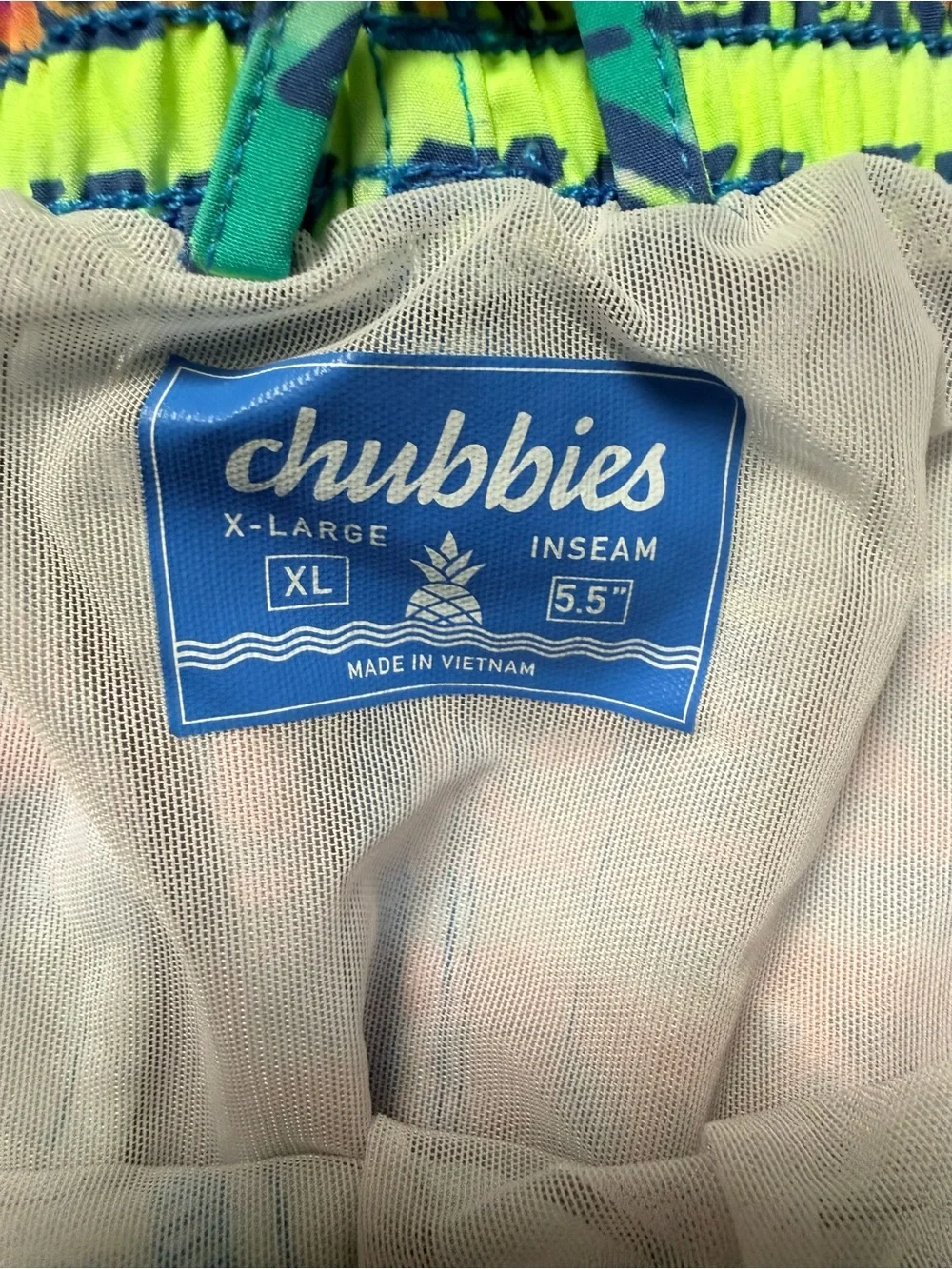 chubbies Neon Aztec Swim Trunks - Blue, Pink, Green